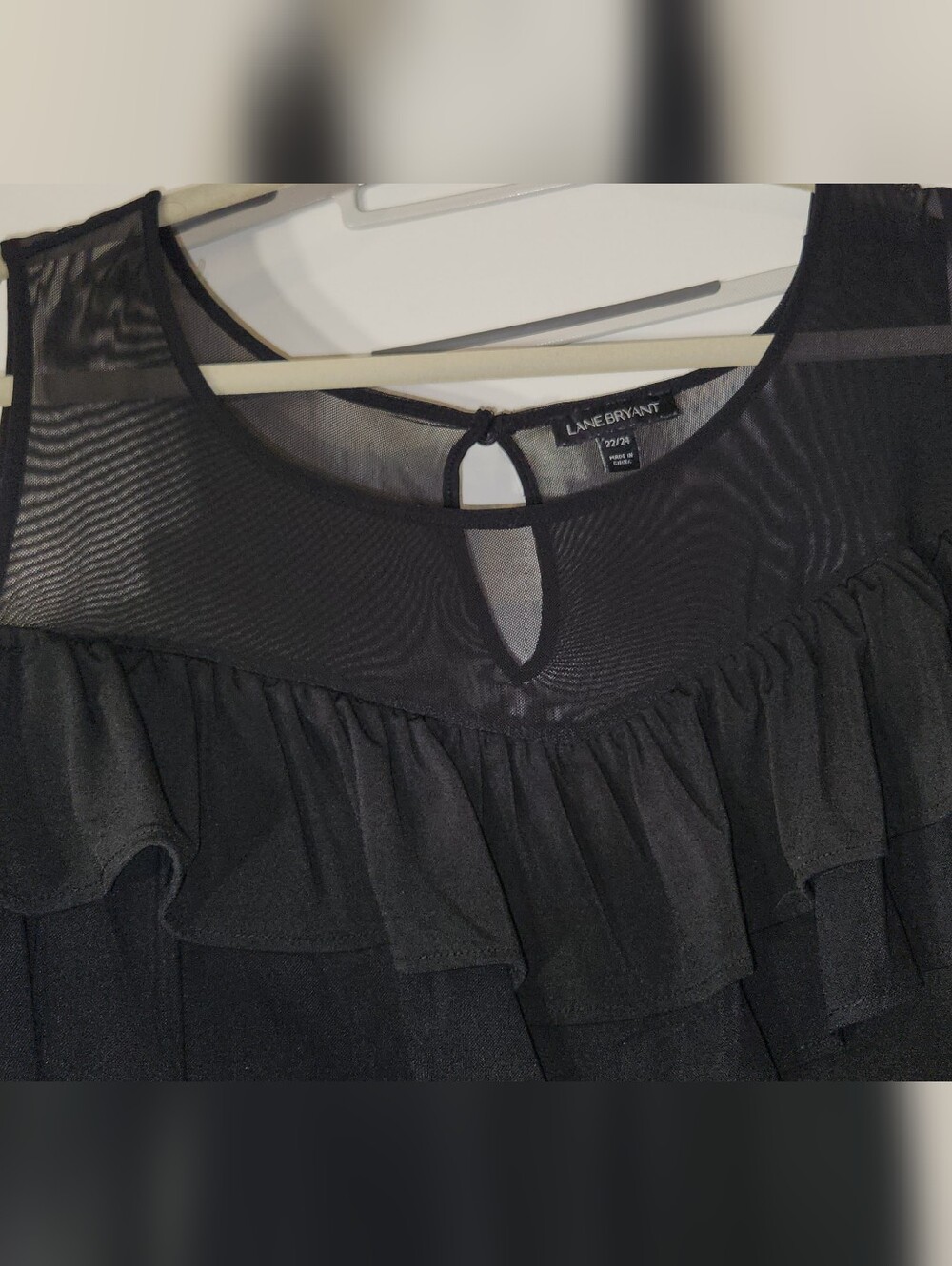 🖤Lane Bryant Romantic🖤Black Ruffle Cold-Shoulder Top. 22/24. Date Night Vibes - Picture 2 of 8